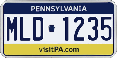 PA license plate MLD1235