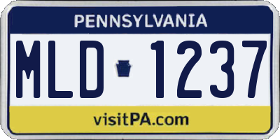 PA license plate MLD1237
