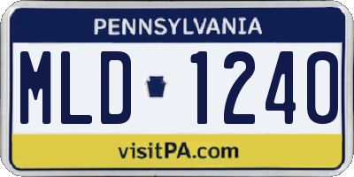 PA license plate MLD1240