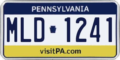 PA license plate MLD1241