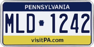 PA license plate MLD1242