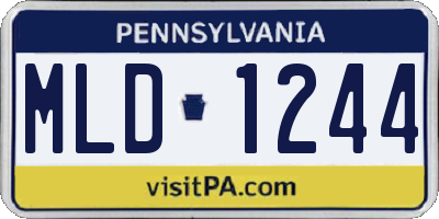 PA license plate MLD1244