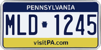 PA license plate MLD1245
