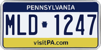 PA license plate MLD1247