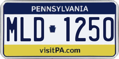 PA license plate MLD1250