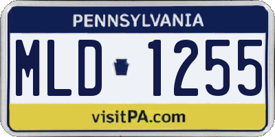 PA license plate MLD1255