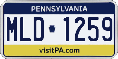 PA license plate MLD1259