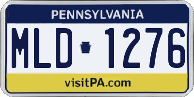 PA license plate MLD1276