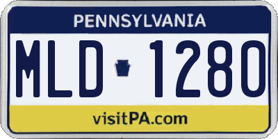 PA license plate MLD1280