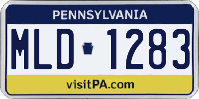 PA license plate MLD1283