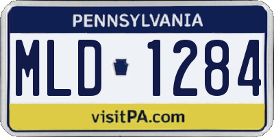 PA license plate MLD1284