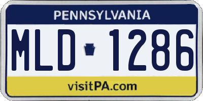 PA license plate MLD1286