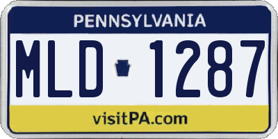 PA license plate MLD1287