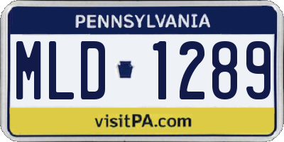 PA license plate MLD1289