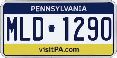 PA license plate MLD1290