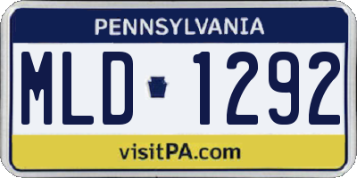 PA license plate MLD1292