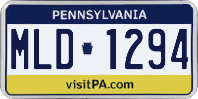 PA license plate MLD1294