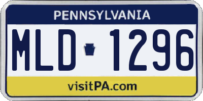 PA license plate MLD1296