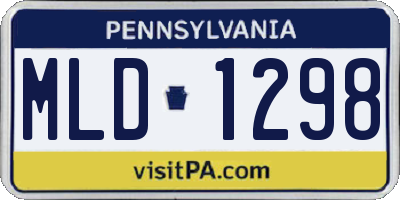 PA license plate MLD1298
