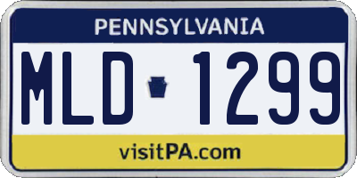 PA license plate MLD1299