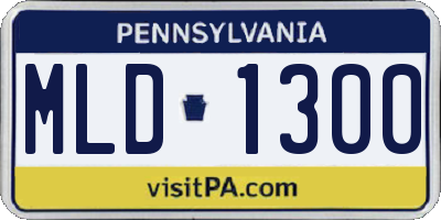 PA license plate MLD1300