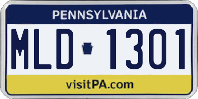 PA license plate MLD1301