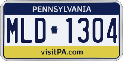 PA license plate MLD1304