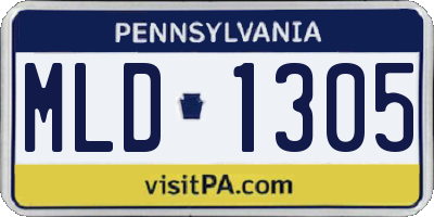 PA license plate MLD1305
