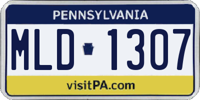 PA license plate MLD1307