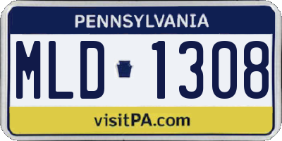 PA license plate MLD1308
