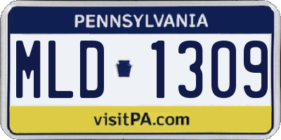 PA license plate MLD1309