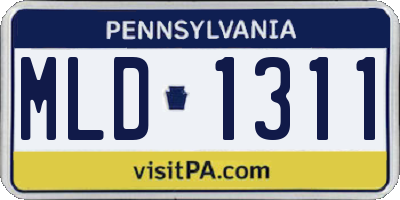 PA license plate MLD1311