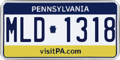 PA license plate MLD1318
