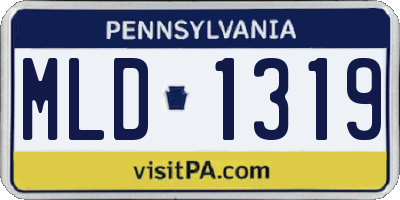 PA license plate MLD1319