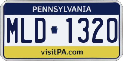 PA license plate MLD1320