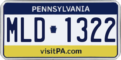 PA license plate MLD1322