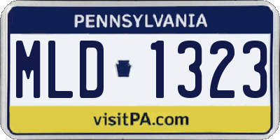 PA license plate MLD1323