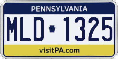 PA license plate MLD1325