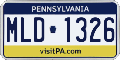 PA license plate MLD1326