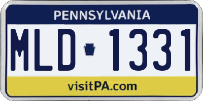 PA license plate MLD1331