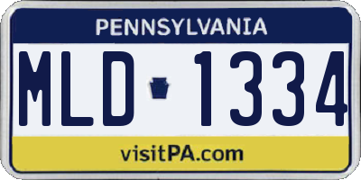 PA license plate MLD1334