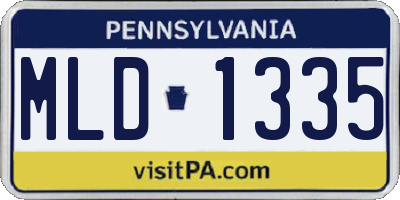PA license plate MLD1335