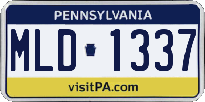 PA license plate MLD1337