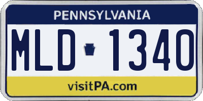 PA license plate MLD1340