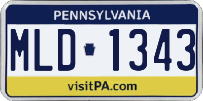 PA license plate MLD1343