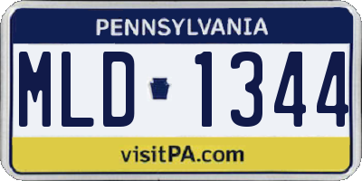 PA license plate MLD1344
