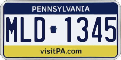 PA license plate MLD1345