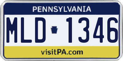 PA license plate MLD1346