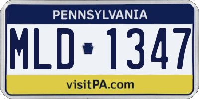 PA license plate MLD1347