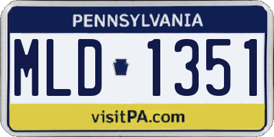 PA license plate MLD1351